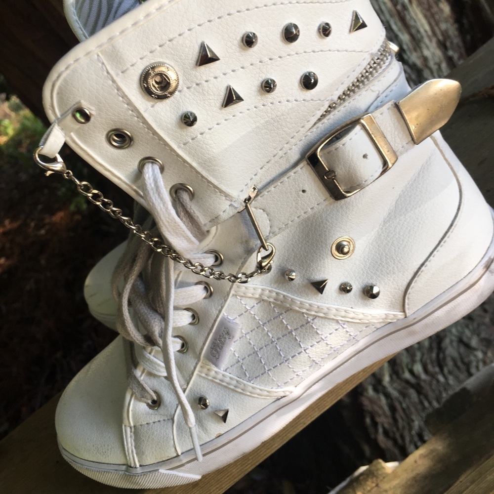 White faux leather Pastry high tops